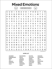 Mixed Emotions Word Search Puzzle - Laminated Wall Poster