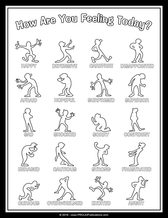 Silhouette Feelings Poster: Outlined for Coloring