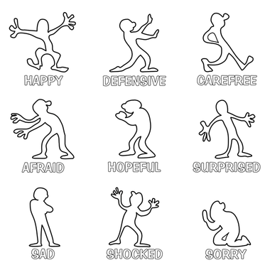 Outlined Silhouette Feelings Poster Closeup
