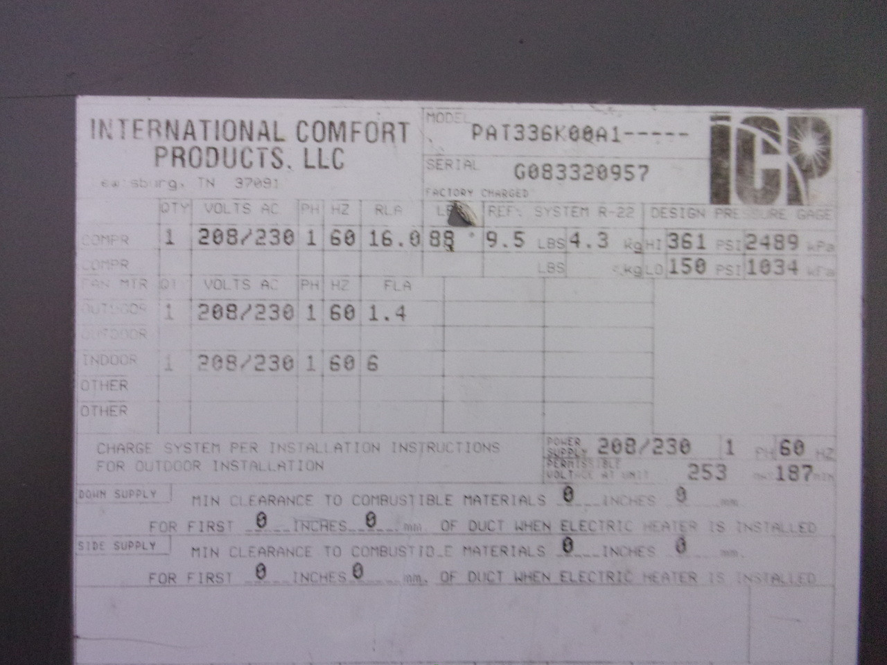 Used Ac Depot Refurbished Certified Package Icp Pat336k00a1 Acc 9482