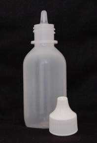 2 oz. Plastic Bottle Natural Cylinder with Nipple/Cap