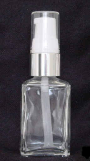 1 oz. Clear Glass Bottle with White Pump