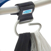 Jumbo Swirly Hook for Strollers/Walkers, Silver/Black