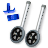 Top Glides Universal Walker 5 Inch Wheel Conversion Kit with FREE FlexFit Ski Glides - All Colors