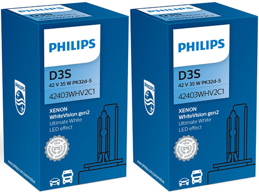 Enclosed packages of Philips White Vision Gen2 D3S