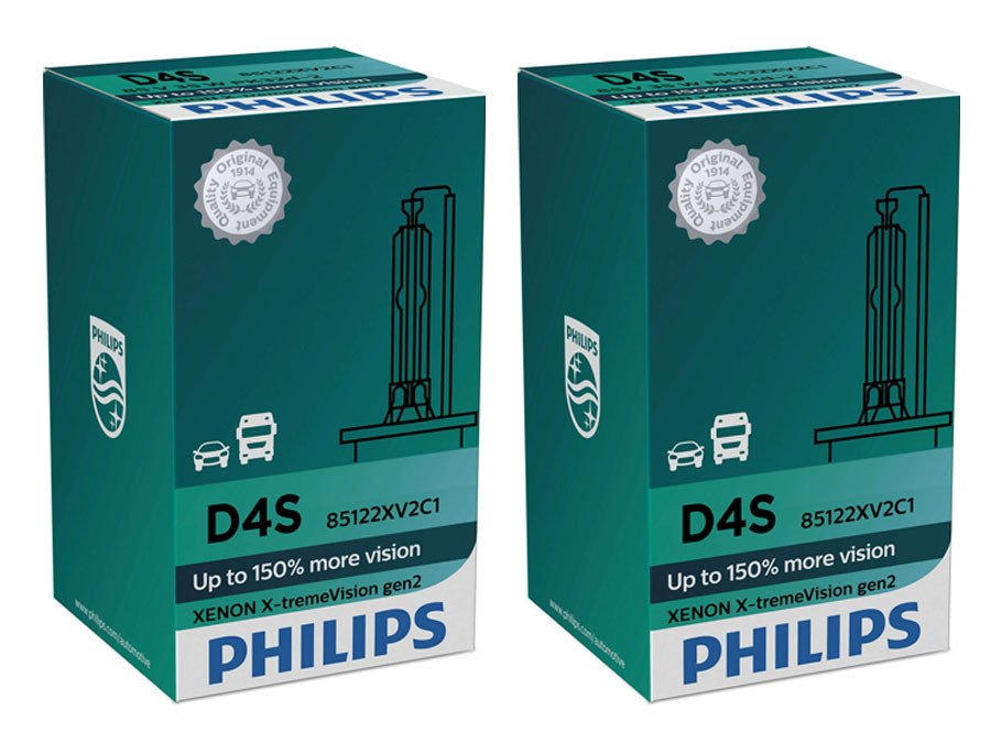 Set of Philips X-treme Vision +150% HID Xenon headlight bulbs 42402XV2C1
