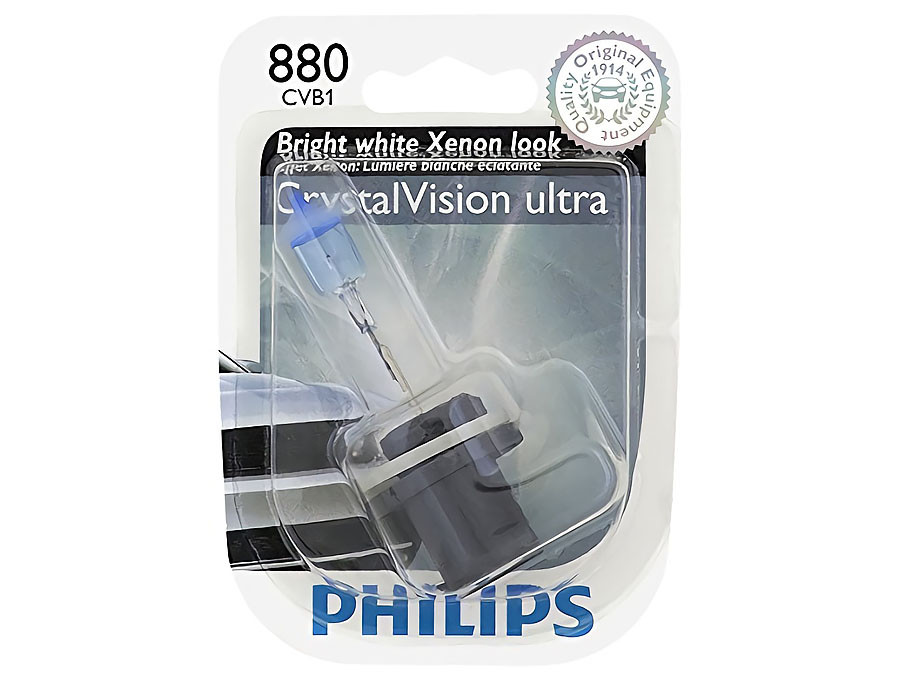 A single package of Philips Crystal Vision 880 halogen bulbs 4000K 880CVB1