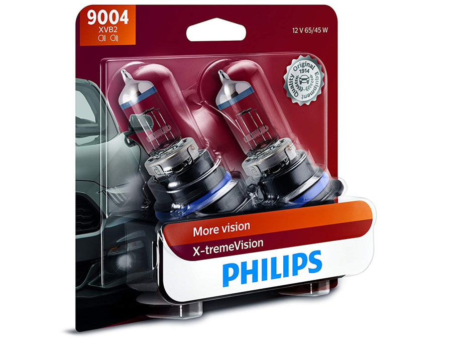 Dual package of Philips X-treme Vision +100% halogen bulbs 3400K 9004XVB2 9004/HB1