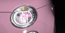 Closeup view of a vehicle installed with Philips Purple Color Vision halogen bulbs 3350K 12972CVPPS2 H7