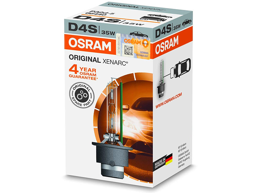 Single package of Osram Xenarc Original HID bulb 4300K 66440 D4S