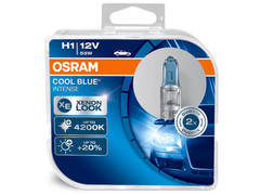 Dual package of Osram Cool Blue Intense halogen bulbs 4200K 64150CBI-HCB H1