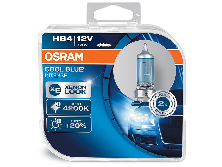 Dual package of Osram Cool Blue Intense halogen bulbs 4200K 69006CBI-HCB HB4/9006