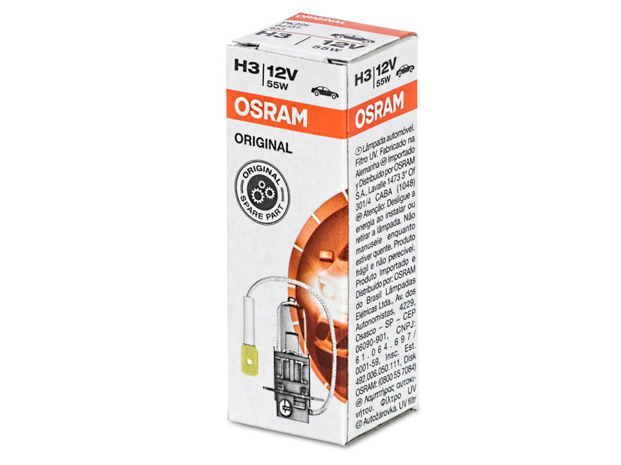 A single package of Osram Original Standard Halogen bulb 64151 H3
