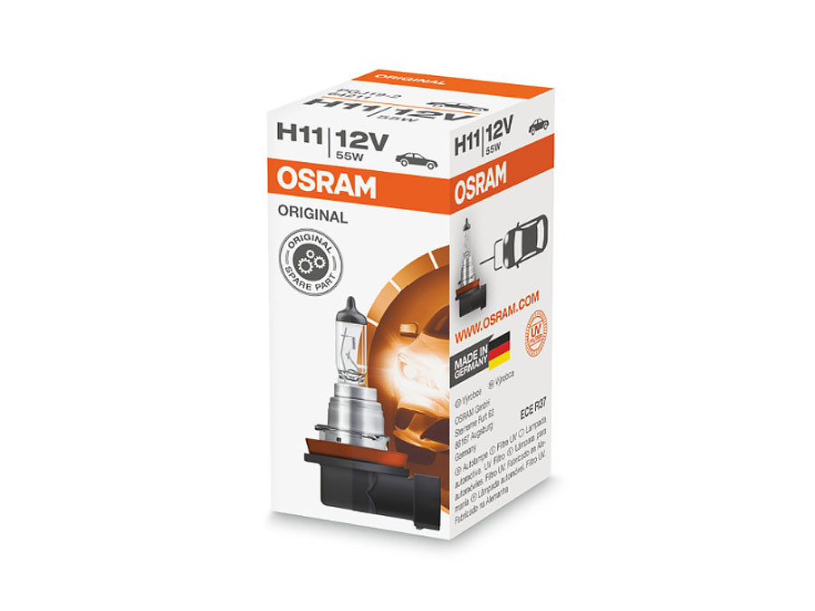 A single package of Osram Original Standard Halogen bulb 64211 H11