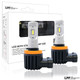 Enclosed package with two bulbs of LPF 6000K Fanless Halogen size LED Lights w/Smartchip H11