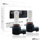 Enclosed package with two bulbs of 9012: LPF 6000K Fanless Halogen size LED Lights w/Smartchip 9012