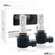 Enclosed package with two bulbs of LPF 6000K Fanless Halogen size LED Lights w/Smartchip 9005