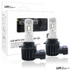 Enclosed package with two bulbs of LPF 6000K Fanless Halogen size LED Lights w/Smartchip 9006