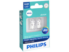 Dual package of Philips Ultinon LED White Interior/Exterior bulbs 194ULWX2 194
