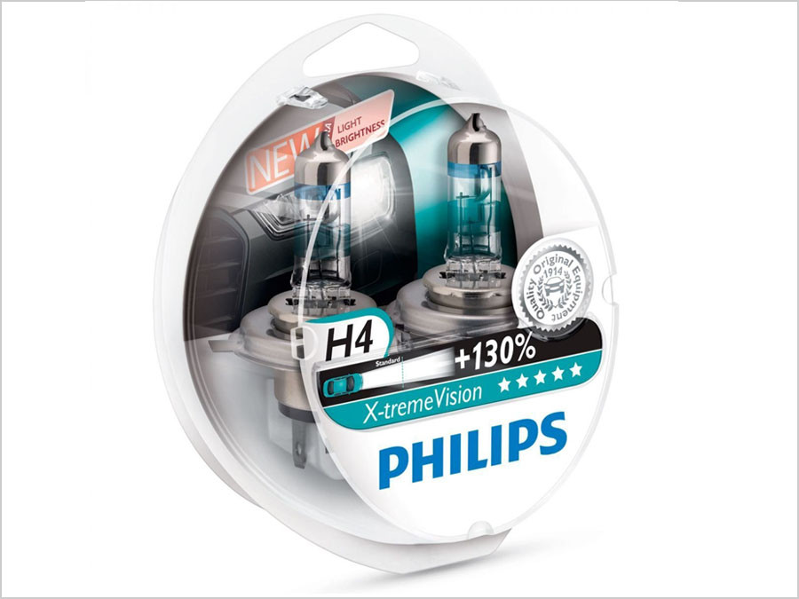 Enclosed package of Philips X-treme Vision +130% H4/9003/HB2