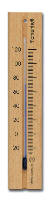 Wall Analog Thermometer Beech Natural Finish Hokco