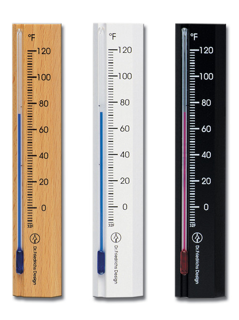 Wall Thermometer Beechwood Natural Black White Finish Hokco