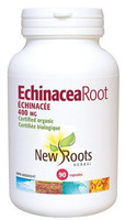 New Roots Echinacea Root (Certified Organic) 400 mg, 90 Capsules | NutriFarm.ca