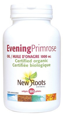 New Roots Evening Primrose Oil (Certified Organic) 1000 mg, 180 Softgels | NutriFarm.ca