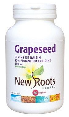 New Roots Grapeseed Extract 100 mg, 60 Capsules | NutriFarm.ca