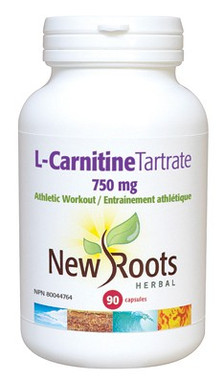 New Roots L-Carnitine Tartrate 750 mg, 90 Capsules | NutriFarm.ca