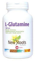 New Roots L-Glutamine 500 mg, 120 Capsules | NutriFarm.ca