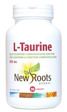 New Roots L-Taurine 500 mg, 90 Capsules | NutriFarm.ca