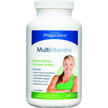 Progressive Multivitimins For Active Women, 120 Vegetable Capsules | NutriFarm.ca