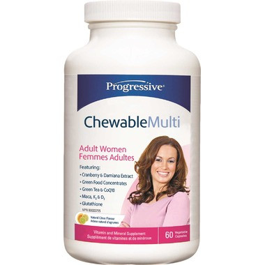 Progressive Multivitimins Chewable for Adult Women, 60 Tablets | NutriFarm.ca