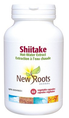 New Roots Shiitake 300 mg 40% Polysaccharides, 60 Capsules | NutriFarm.ca