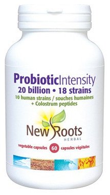 New Roots Probiotic Intensity 20 billion, 60 Capsules | NutriFarm.ca