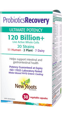 New Roots Probiotics Recovery 120 Billion, 30 Capsules | NutriFarm.ca