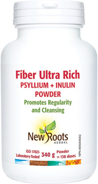 New Roots Fiber Ultra Rich Psyllium + Inulin, 340 g | NutriFarm.ca