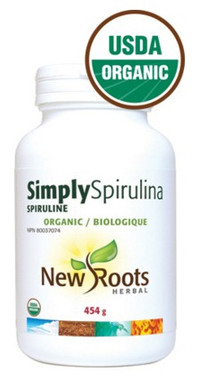 New Roots Simply Spirulina Certified Organic, 454 g | NutriFarm.ca