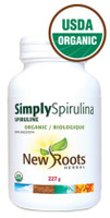 New Roots Simply Spirulina Certified Organic, 227 g | NutriFarm.ca