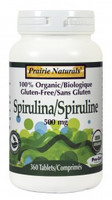 Prairie Naturals Spirulina 500mg, 360 Tablets | NutriFarm.ca