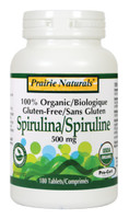 Prairie Naturals Spirulina 500mg, 180 Tablets | NutriFarm.ca