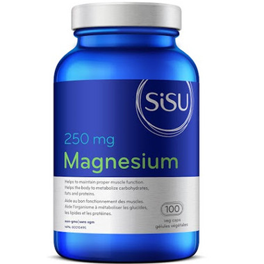 SISU Magnesium 250 mg, 100 Vegetable Capsules | NutriFarm.ca