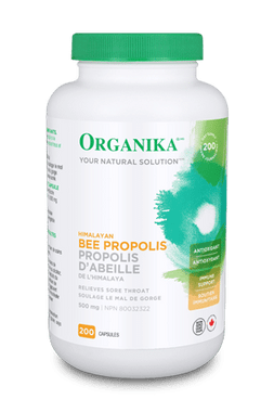 Organika Bee Propolis Himalayan 500 mg, 200 Capsules | NutriFarm.ca 
