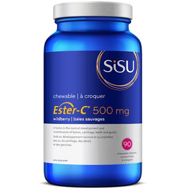 SISU Ester-C 500 mg (Wildberry), 90 Chewable Tablets  | NutriFarm.ca