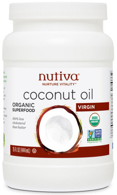 Nutiva Organic Coconut Oil, 444 ml | NutriFarm.ca
