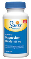 Swiss Natural Magnesium Oxide Hi Potency 835mg, 90 Tablets | NutriFarm.ca