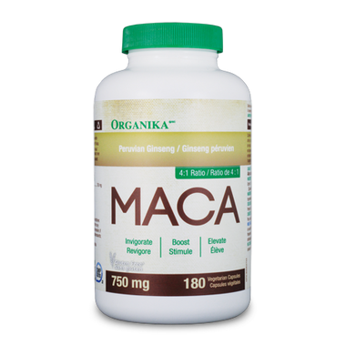 Organika Maca 750 mg, 180 Vegetable Capsules | NutriFarm.ca