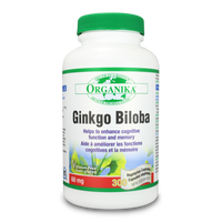 Organika Ginkgo Biloba Extract 60 mg, 300 Vegetable Capsules | NutriFarm.ca