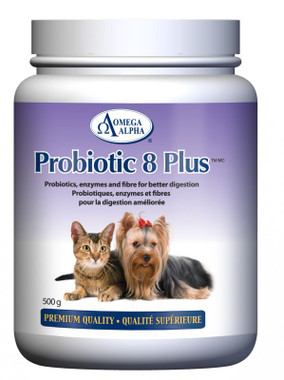 Omega Alpha Probiotic 8 Plus, 500 g | NutriFarm.ca